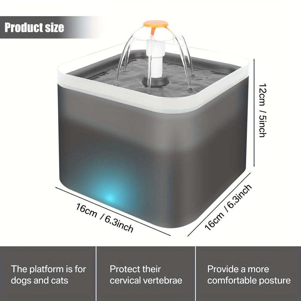 67.63oz Pet Dog Cat Water Fountain Automatic LED Auto Dish Drinking Dispenser Bowl LED Lighting Drinker USB Pet Water Dispenser With Recirculate Filtring For Cats Feeder