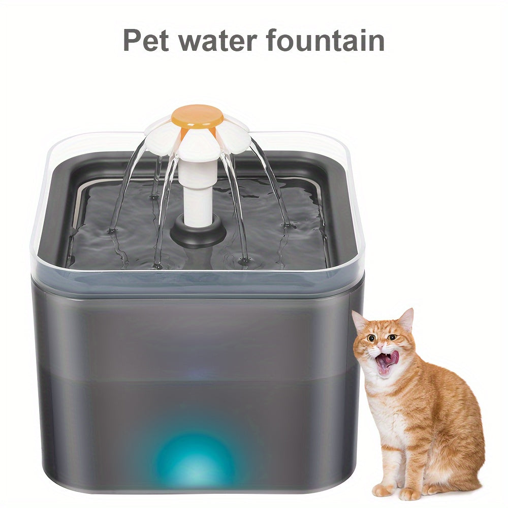 67.63oz Pet Dog Cat Water Fountain Automatic LED Auto Dish Drinking Dispenser Bowl LED Lighting Drinker USB Pet Water Dispenser With Recirculate Filtring For Cats Feeder