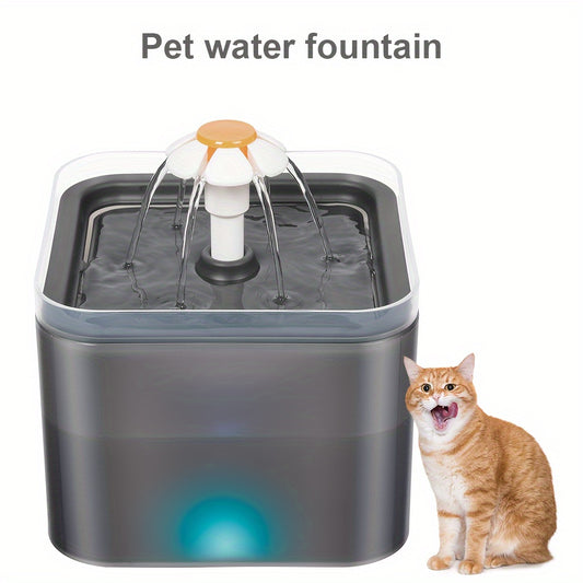 67.63oz Pet Dog Cat Water Fountain Automatic LED Auto Dish Drinking Dispenser Bowl LED Lighting Drinker USB Pet Water Dispenser With Recirculate Filtring For Cats Feeder